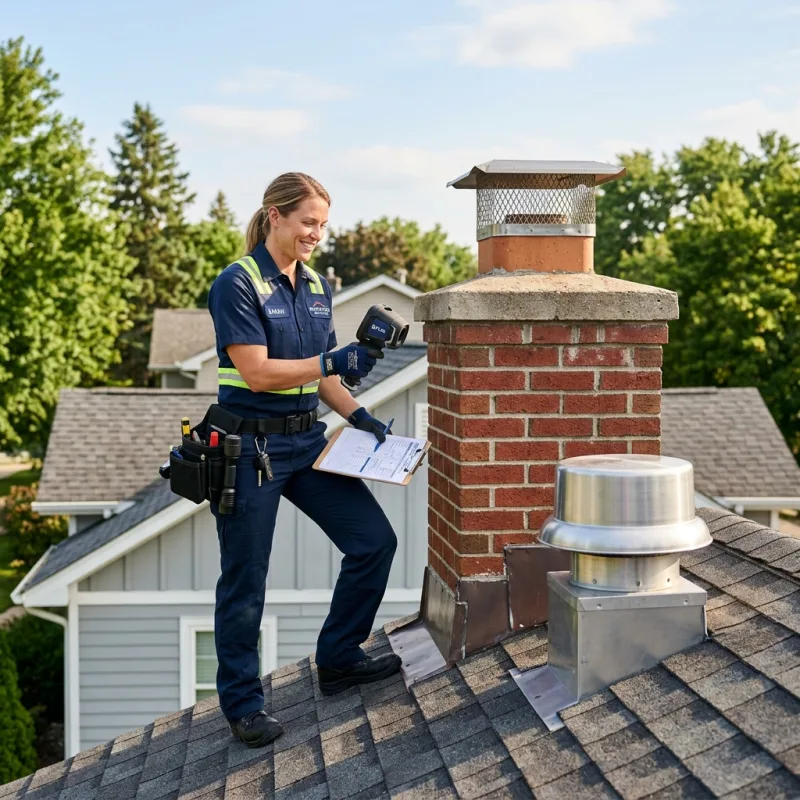 Technician inspecting a Viewbank roof cavity and ductwork for a dead bird
